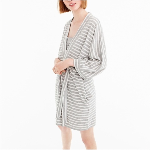 NWT J. Crew Striped Cotton Robe - Picture 2 of 3